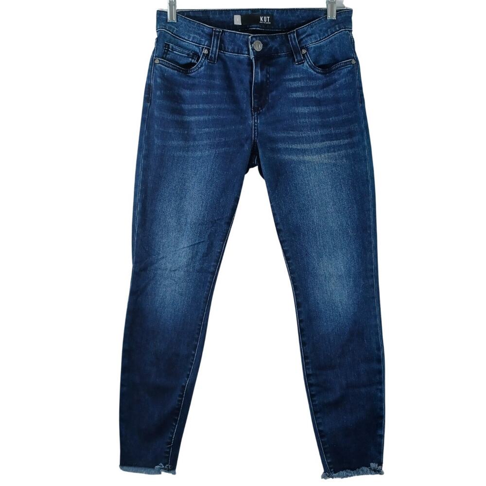 Kut from the Kloth CONNIE Ankle Skinny Jeans Women’s Size 6 Blue Denim Raw Hem